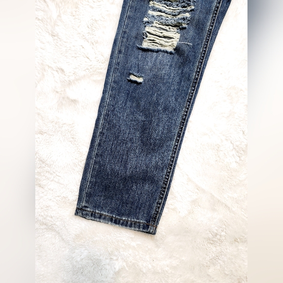 Dex Ripped Blue Fadewash Straight Leg Jeans. Womans Size 27. - Picture 2 of 16